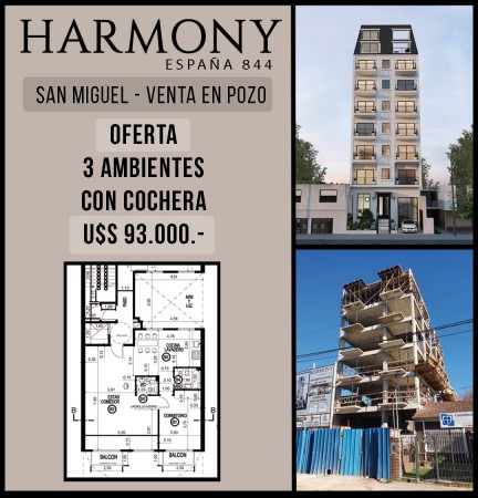 VENTA EN POZO DEPARTAMENTOS MONO/ 2 Y 3 AMB. SAN MIGUEL
