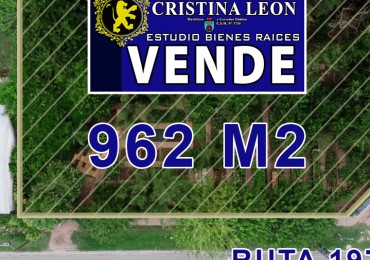 LOTE  ESQUINA 962 M2. SOBRE RUTA 197